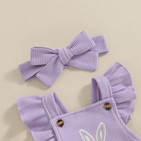 Conjunto Body Bebê Menina Coelho com Pompom e Headband 0 a 18 Meses Varialle