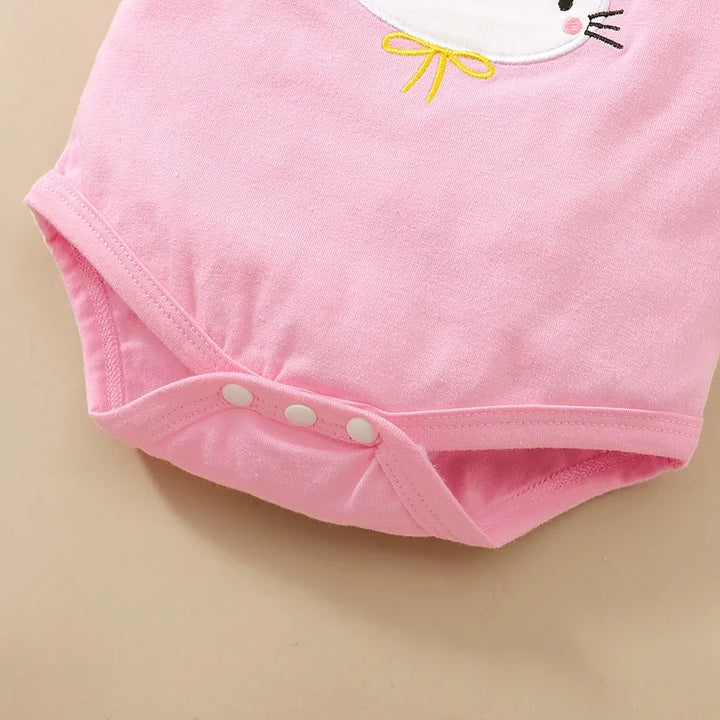 Conjunto Infantil Body Coelhinho, Saia Tutu Rosa e HeadBand 0 a 18 Meses Varialle