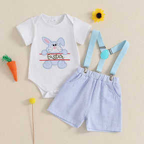 Conjunto Infantil Body Coelhinho com Suspensório 0 a 18 Meses Varialle