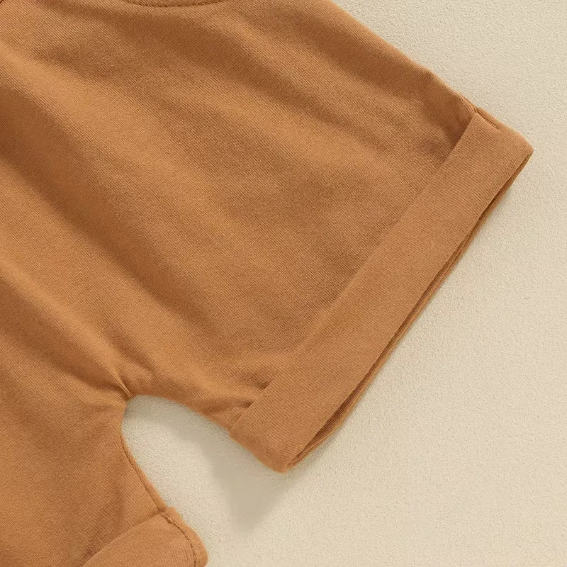 Conjunto Infantil Camiseta Estampa Coelho e Shorts Marrom 3 Meses a 3 Anos Varialle