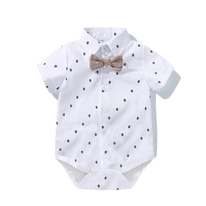 Conjunto Infantil Elegante com Camisa, Suspensorios e Chapeu 3 a 24 Meses Varialle 