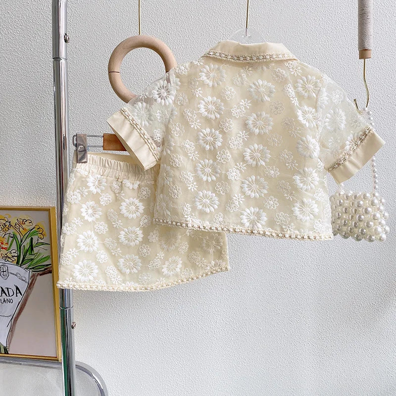 Conjunto Infantil Feminino Renda Bordada 2 a 7 Anos_Varialle