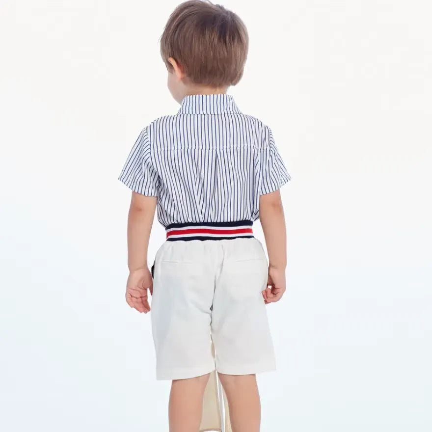 Conjunto Infantil Masculino Camisa Listrada e Bermuda 2 a 6 Anos | Varialle