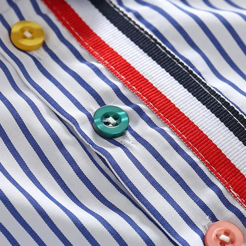 Conjunto Infantil Masculino Camisa Listrada e Bermuda 2 a 6 Anos | Varialle