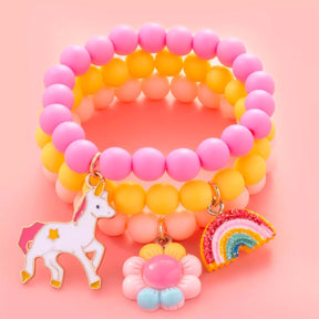 Conjunto Infantil com 3 Pulseiras Unicórnio