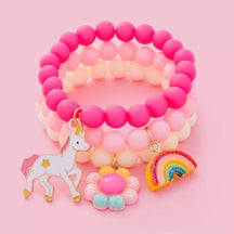 Conjunto Infantil com 3 Pulseiras Unicórnio