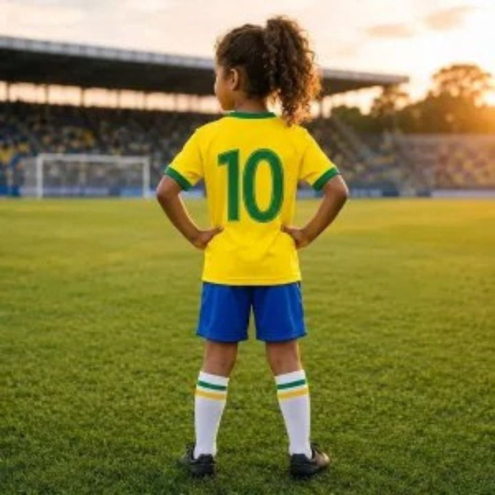Conjunto Infantil do Brasil Camisa, Calção e Meião + Mini Bola | Varialle