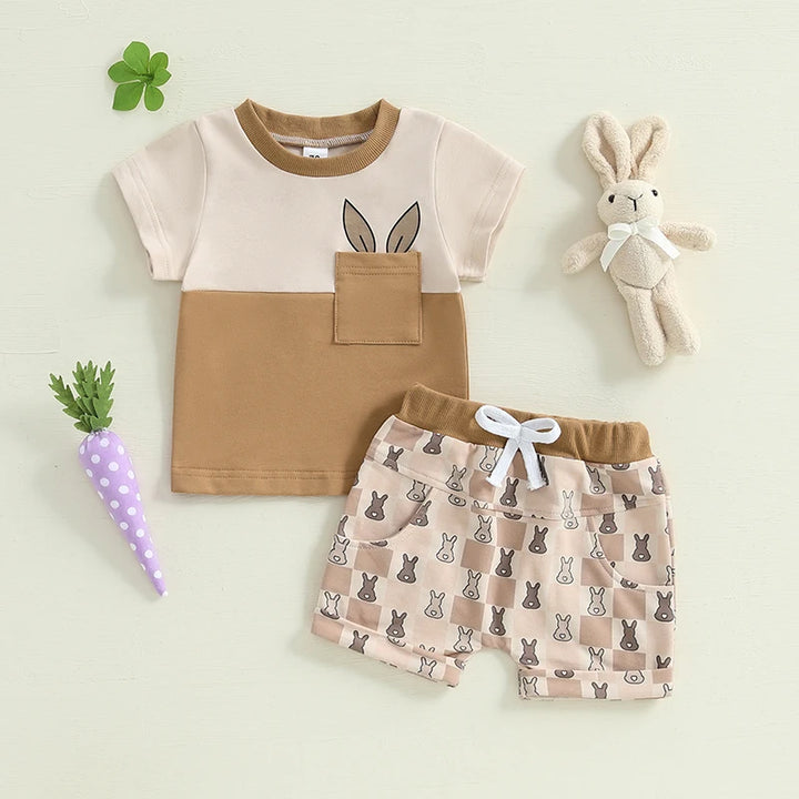 Conjunto Menino Camiseta e Shorts Coelhinhos 6 Meses a 3 Anos Varialle 
