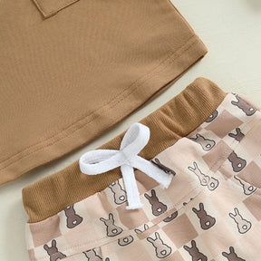 Conjunto Menino Camiseta e Shorts Coelhinhos 6 Meses a 3 Anos Varialle 