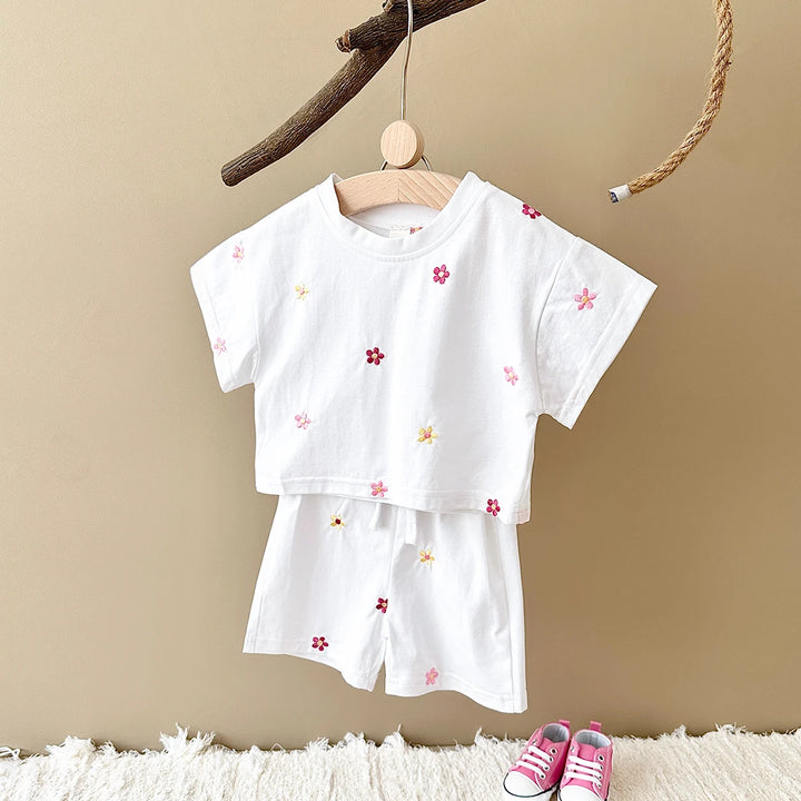 Conjunto Verão Bebê Algodão Floral 2 Peças 6 Meses a 3 Anos Varialle