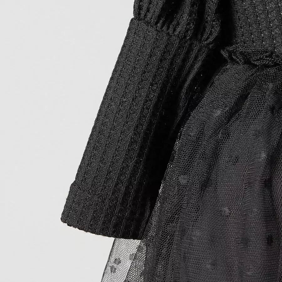 Fantasia Infantil Feminina Halloween Vestido Gótico 0 a 9 Meses