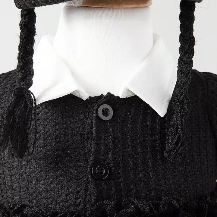 Fantasia Infantil Feminina Halloween Vestido Gótico 0 a 9 Meses