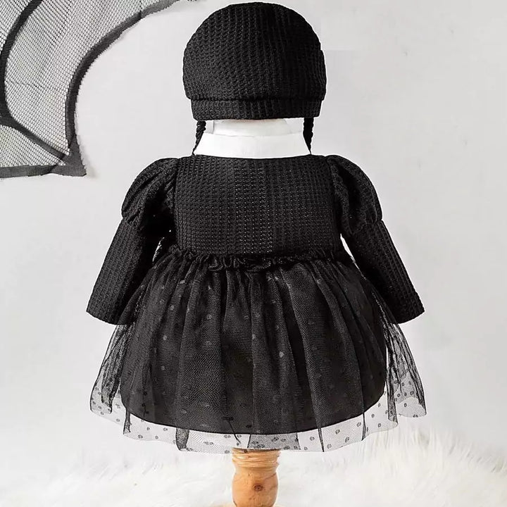 Fantasia Infantil Feminina Halloween Vestido Gótico 0 a 9 Meses