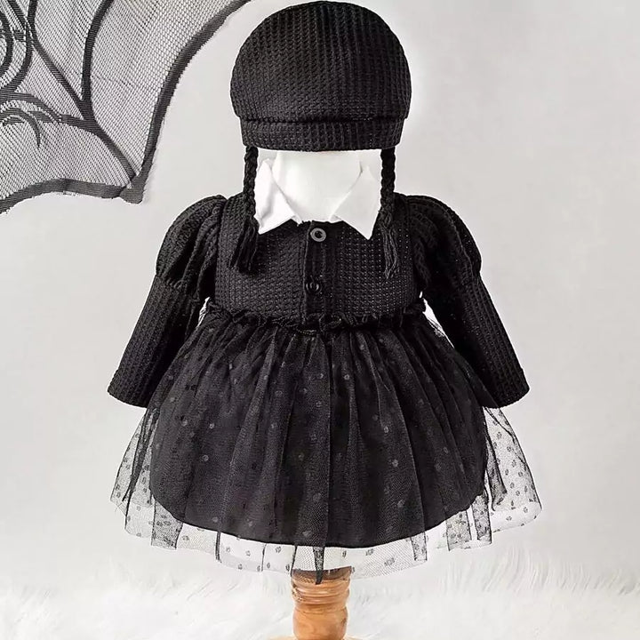Fantasia Infantil Feminina Halloween Vestido Gótico 0 a 9 Meses