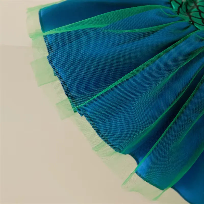 Fantasia Infantil Sereia - Top Brilhante e Saia de Tule para Bebês 0 a 3 Anos Varialle