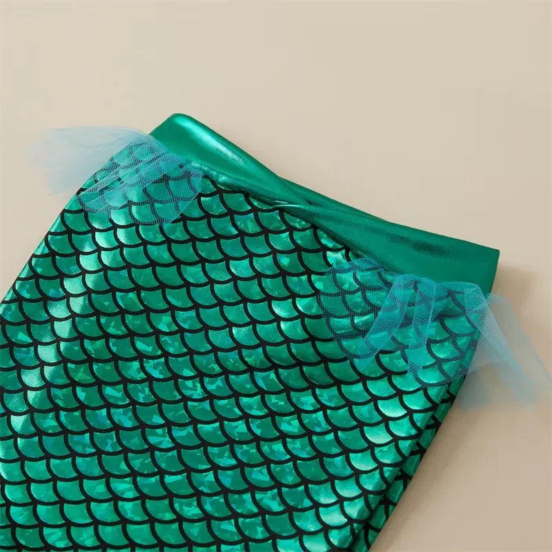 Fantasia Infantil Sereia - Top Brilhante e Saia de Tule para Bebês 0 a 3 Anos Varialle