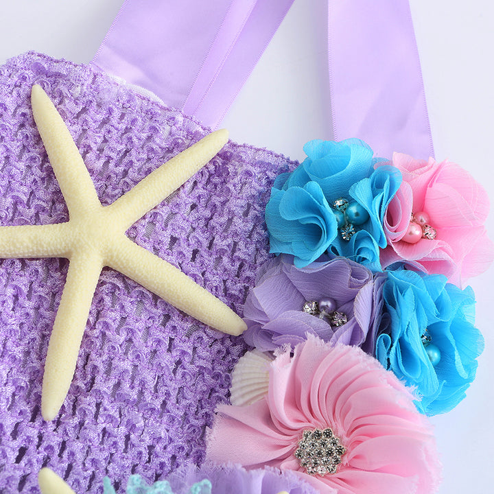 Fantasia Infantil Sereia Princesa com Vestido e Acessorios 1 a 12 Anos Varialle