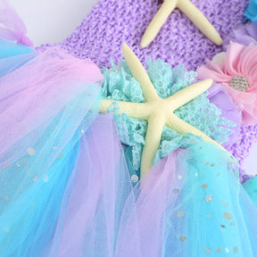 Fantasia Infantil Sereia Princesa com Vestido e Acessorios 1 a 12 Anos Varialle
