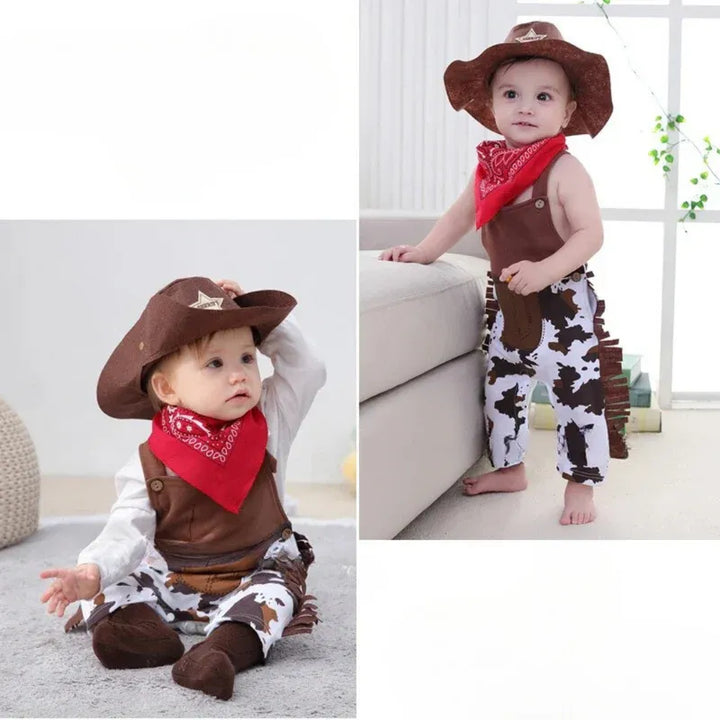 Fantasia de Cowboy para Bebês com Body, Chapéu e Lenço Varialle