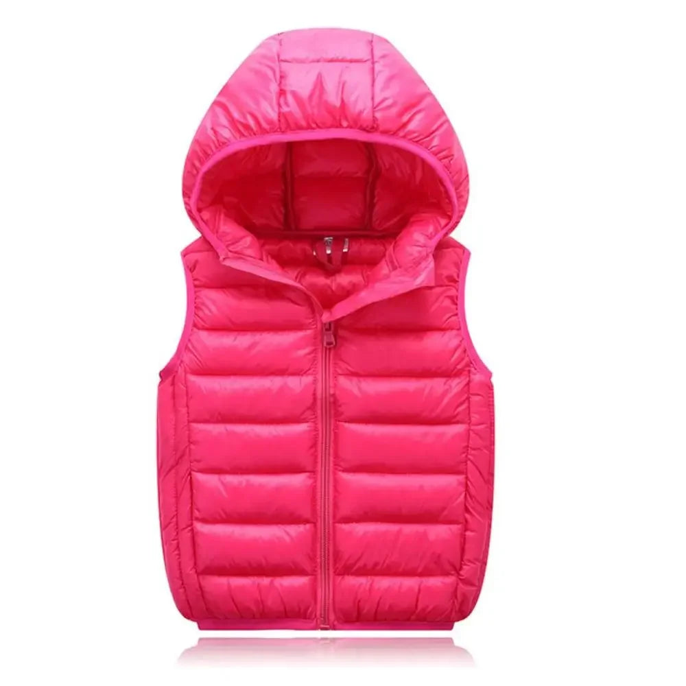 Jaqueta Puffer Infantil Com Capuz Inverno Corta-Vento (Sem Mangas) Varialle