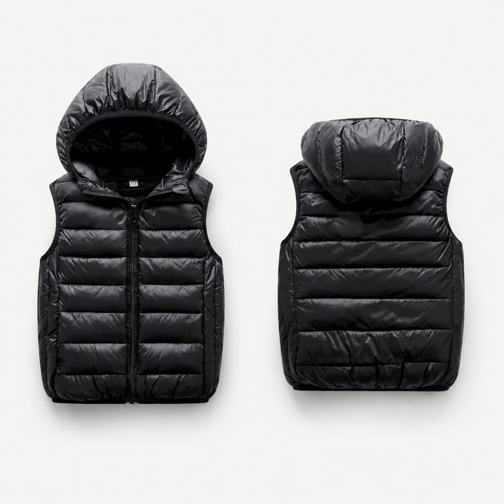 Jaqueta Puffer Infantil Com Capuz Inverno Corta-Vento (Sem Mangas) Varialle