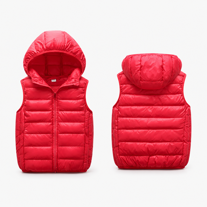 Jaqueta Puffer Infantil Com Capuz Inverno Corta-Vento (Sem Mangas) Varialle