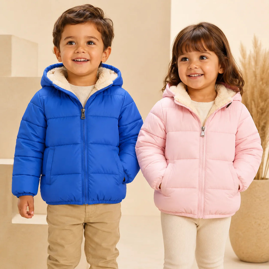 Jaqueta Puffer Infantil Com Capuz Removível e Forro Peluciado Varialle
