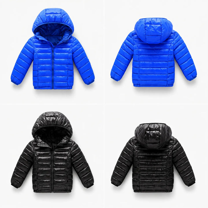 Jaqueta Puffer Infantil Com Capuz Inverno Corta-Vento (Unissex) Varialle