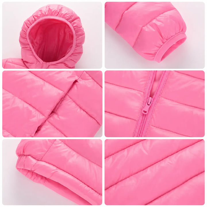Jaqueta Puffer Infantil Com Capuz Inverno Corta-Vento (Unissex) Varialle