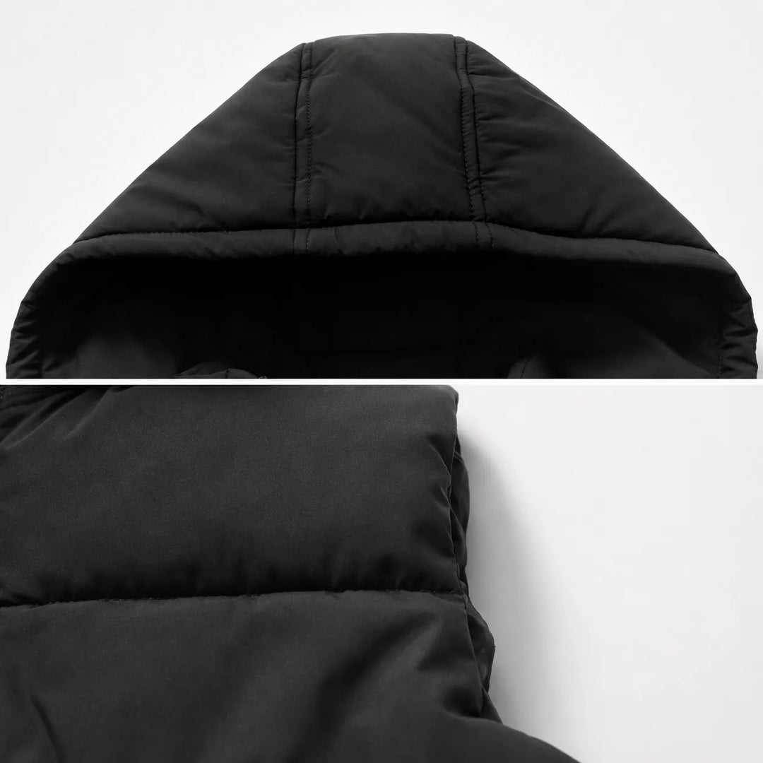 Jaqueta Puffer Infantil Sem Mangas Com Capuz Removível (Unissex)