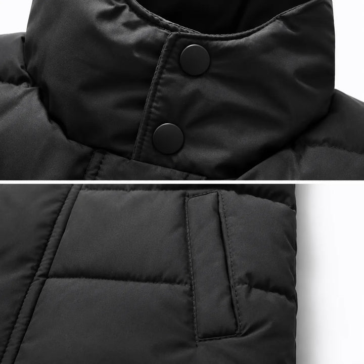 Jaqueta Puffer Infantil Sem Mangas Com Capuz Removível (Unissex)