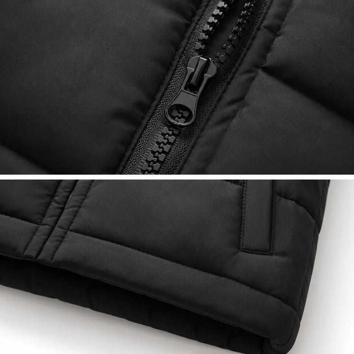 Jaqueta Puffer Infantil Sem Mangas Com Capuz Removível (Unissex)