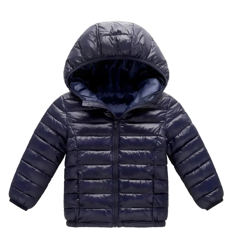 Jaqueta Puffer Infantil Com Capuz Inverno Corta-Vento (Unissex) Varialle