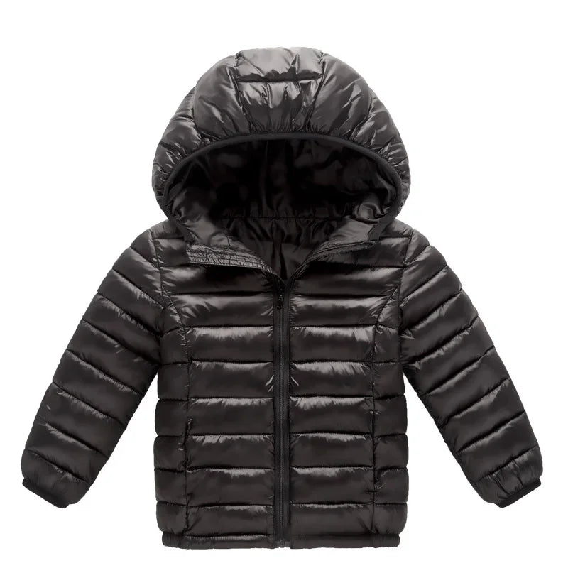 Jaqueta Puffer Infantil Com Capuz Inverno Corta-Vento (Unissex) Varialle