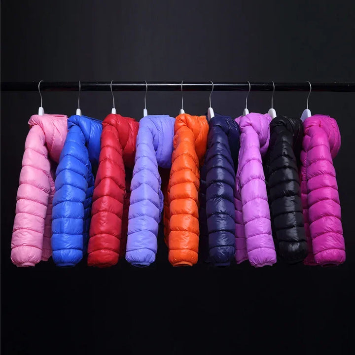 Jaqueta Puffer Infantil Com Capuz Inverno Corta-Vento (Unissex) Varialle