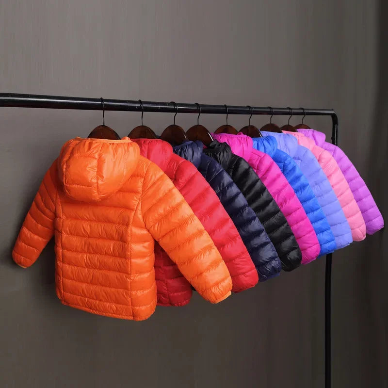 Jaqueta Puffer Infantil Com Capuz Inverno Corta-Vento (Unissex) Varialle