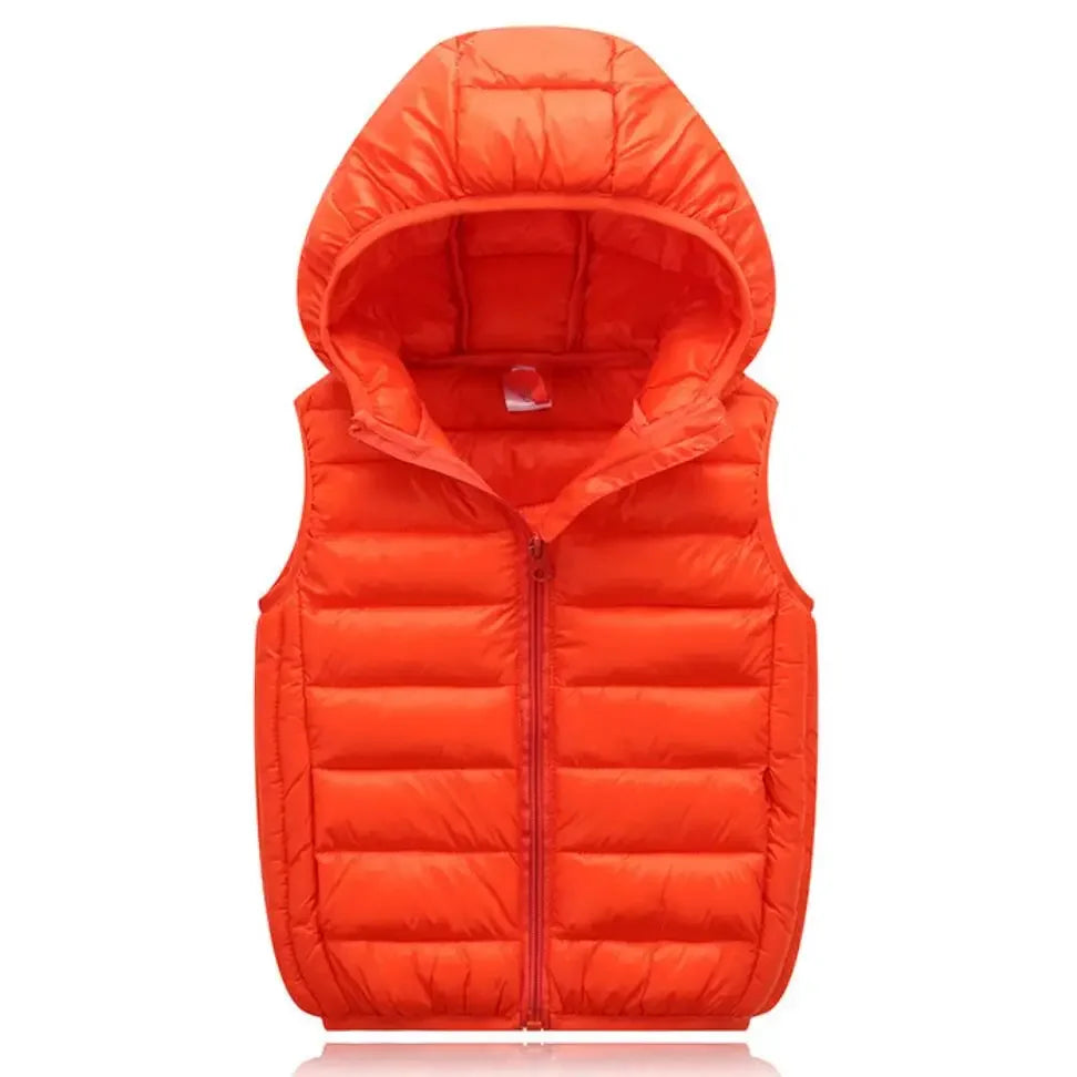 Jaqueta Puffer Infantil Com Capuz Inverno Corta-Vento (Sem Mangas) Varialle