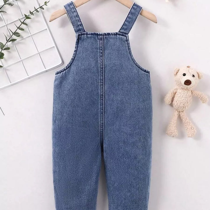 Jardineira Jeans com Ursinho 3M a 3A