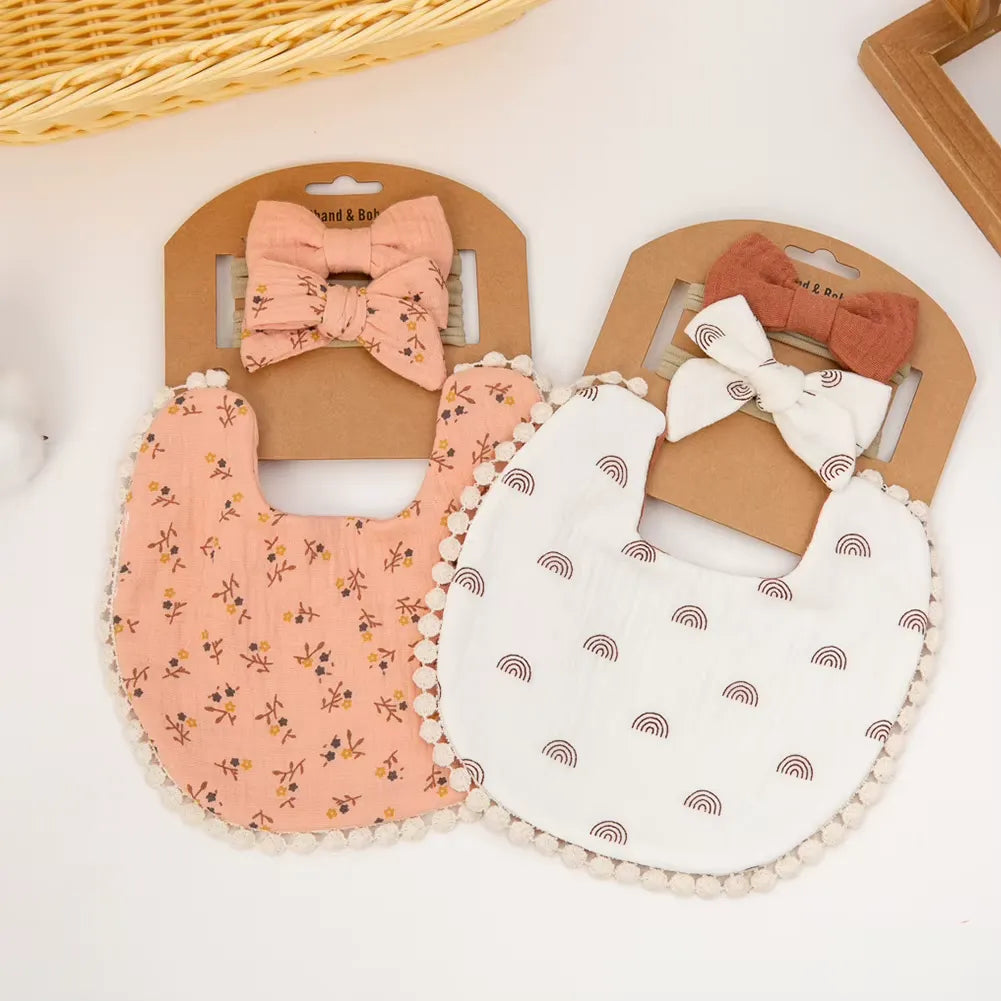 Kit Presente para Bebês Miss Baby - Babador Dupla Face e Laços, Varialle