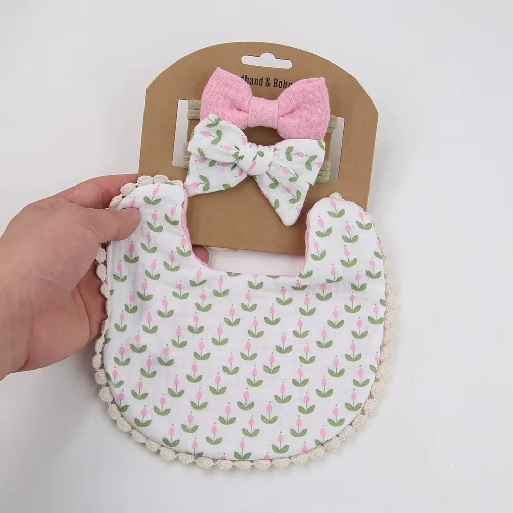 Kit Presente para Bebês Miss Baby - Babador Dupla Face e Laços, Varialle