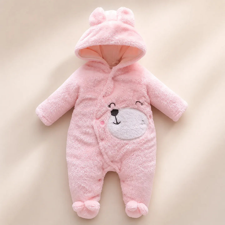 Macacão Bebê Inverno Fofinho Com Capuz (Unissex) - Varialle