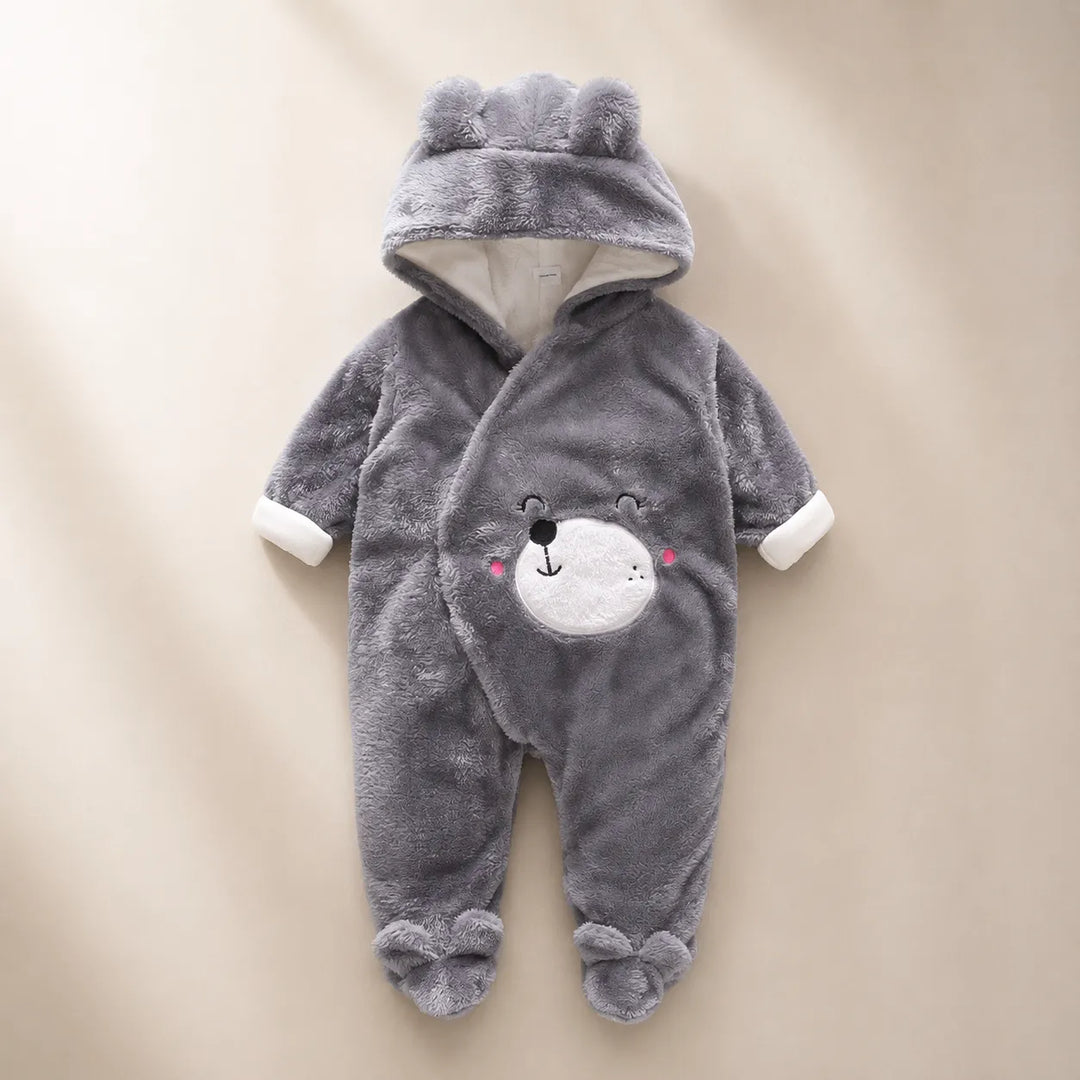 Macacão Bebê Inverno Fofinho Com Capuz (Unissex) - Varialle