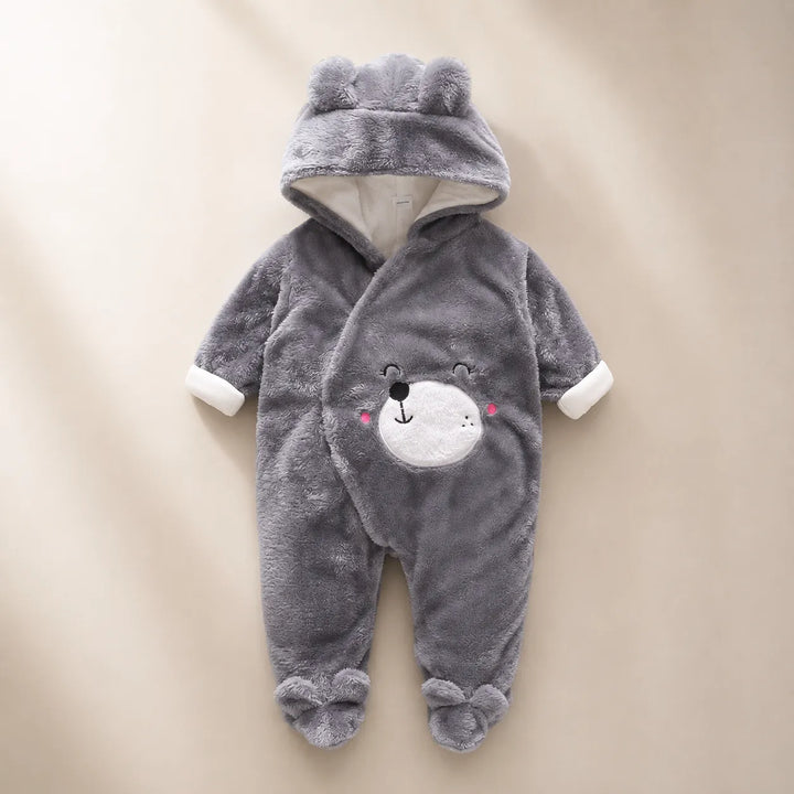 Macacão Bebê Inverno Fofinho Com Capuz (Unissex) - Varialle