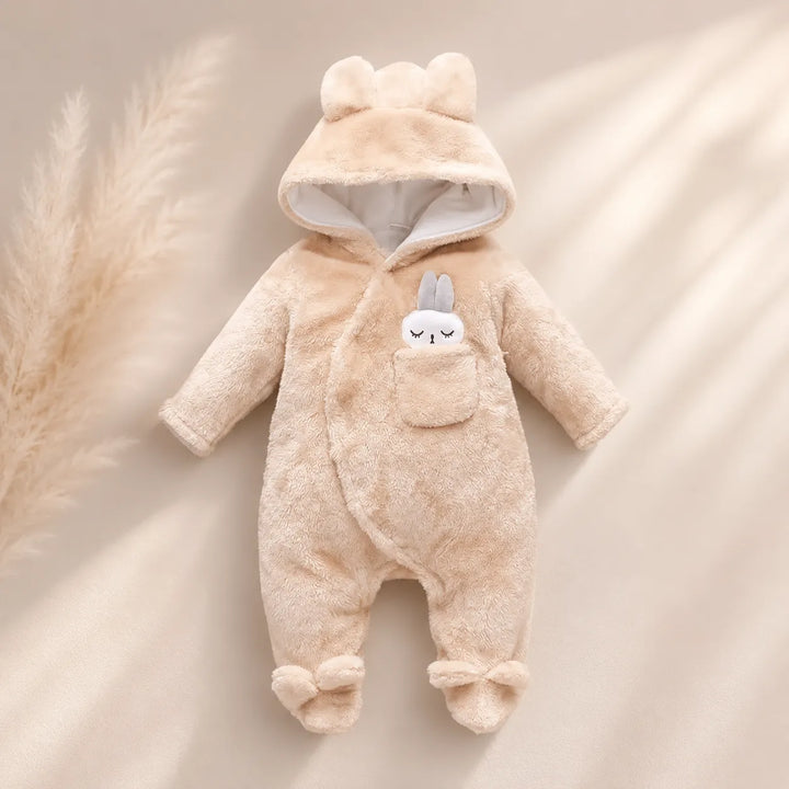 Macacão Bebê Inverno Fofinho Com Capuz (Unissex) - Varialle