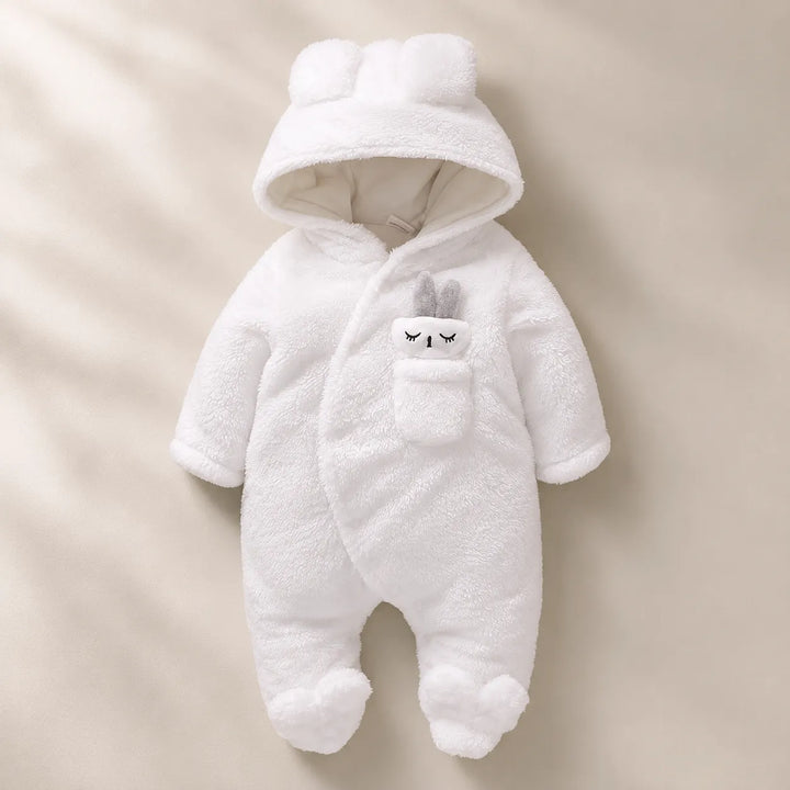 Macacão Bebê Inverno Fofinho Com Capuz (Unissex) - Varialle