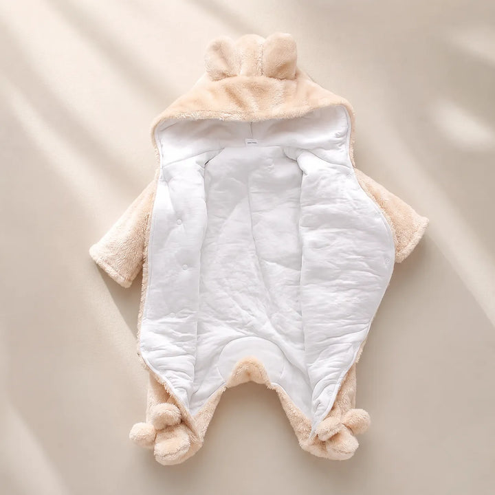 Macacão Bebê Inverno Fofinho Com Capuz (Unissex) - Varialle