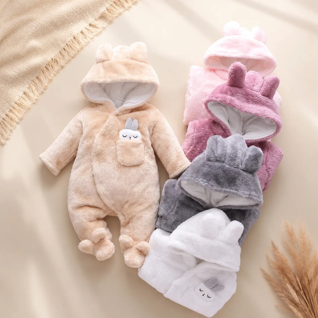 Macacão Bebê Inverno Fofinho Com Capuz (Unissex) - Varialle