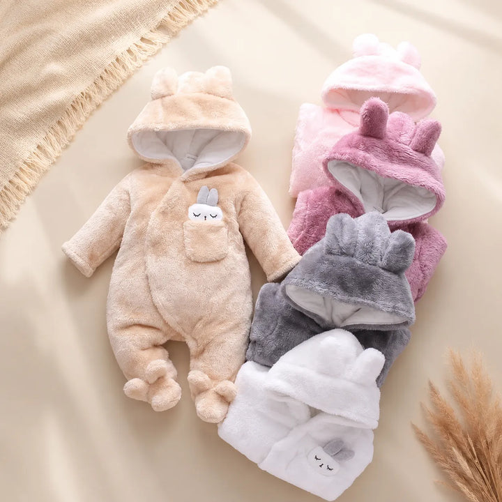 Macacão Bebê Inverno Fofinho Com Capuz (Unissex) - Varialle