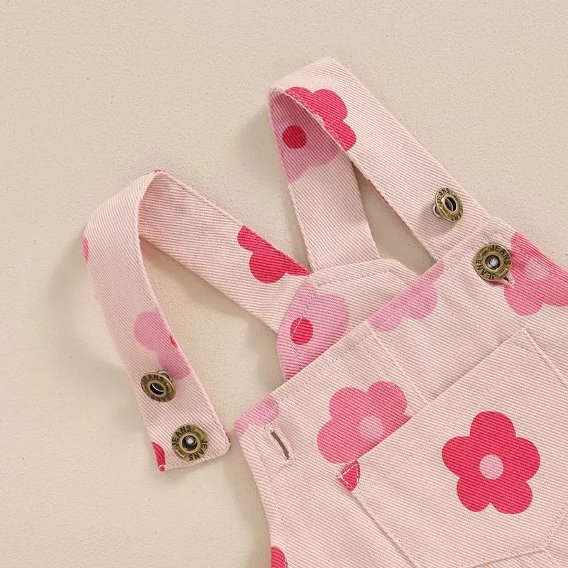 Macacão Infantil Florido Sem Mangas para Bebê Menina 0 a 18 Meses - Varialle