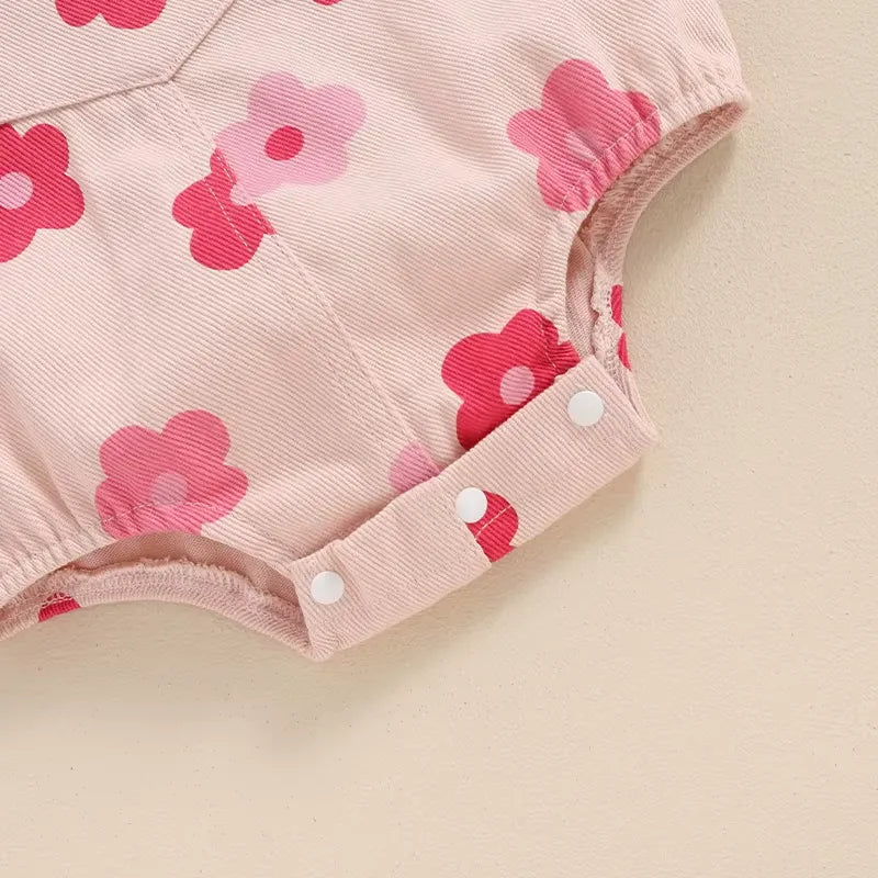 Macacão Infantil Florido Sem Mangas para Bebê Menina 0 a 18 Meses - Varialle